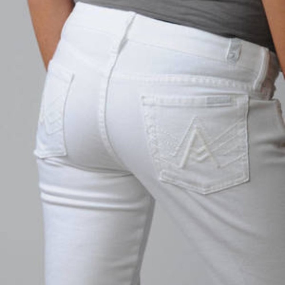 7 For All Mankind White The Lexie 'A' Pocket Flair Jean - Size 27